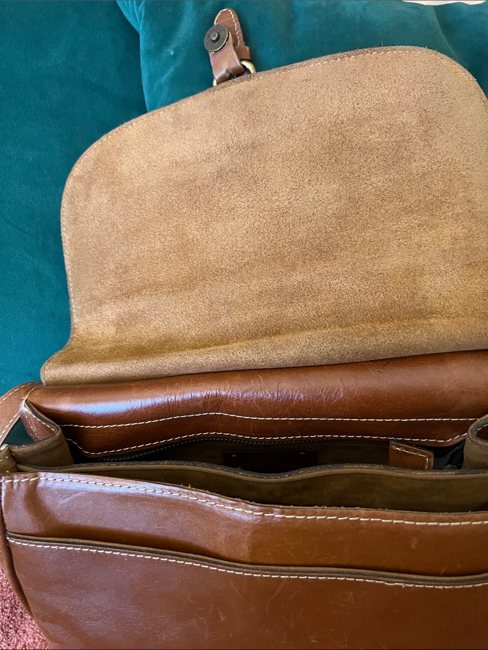 Patricia Nash London Saddle Crossbody Bag Cognac/Tan - Picture 8 of 10